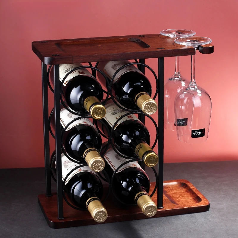 Wine Bottle Display Stand Bar Shelf Organizer Wine Bottles and Glass Holder Beverage Storage Rack Elegant Wine Organizer