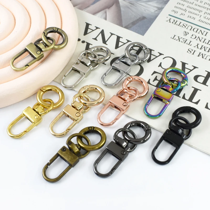 

5/10Sets 10mm Swivel Snap Hook Metal Strap Buckle Sewing Bag Keychain Dog Collar Leather Clasp DIY Craft Hardware Accessories