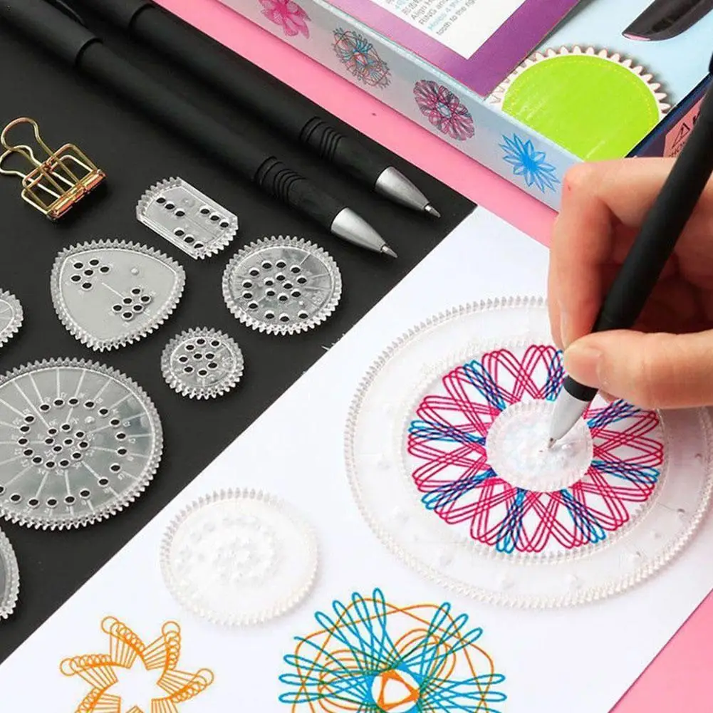 22pcs Creative Interlocking Gears Wheels Drawing Toys Set Educational Toy for Children Painting Drawing Accessories