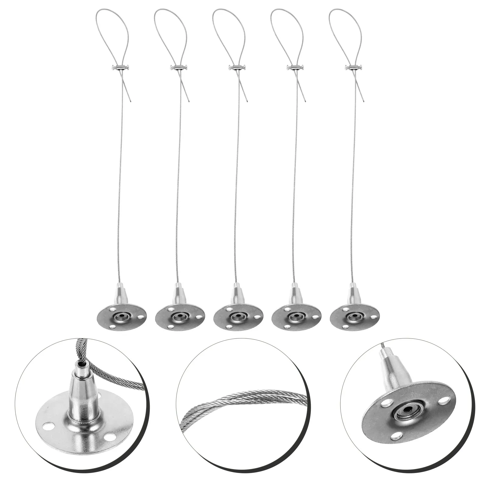 

5 шт. крюков для страховочных тросов из цинкового сплава, система подвешивания штор, картиночных рам и тросов для стен и потолков, с противоскользящим дизайном