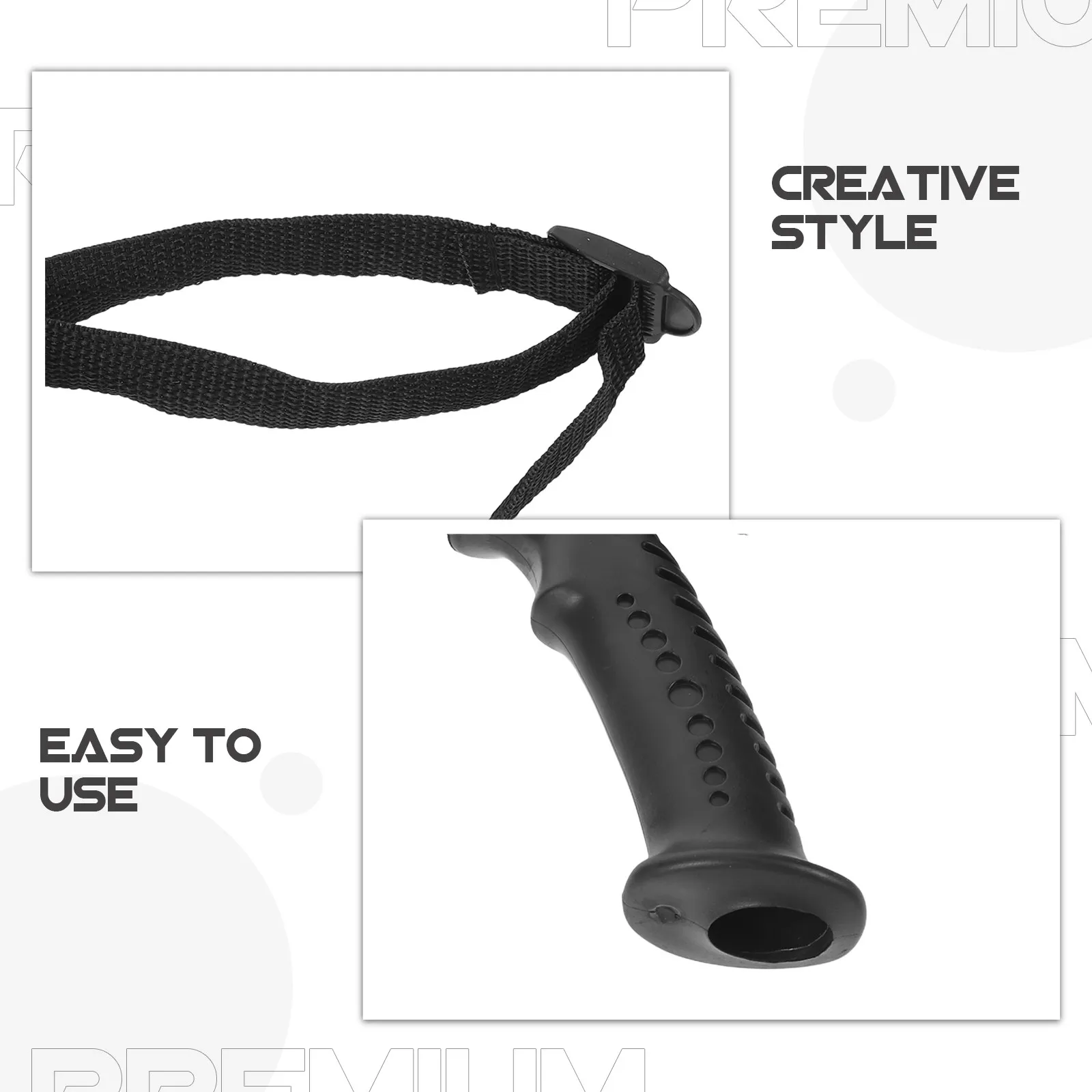 4Pcs Trekking Pole Ergonomic Handle Grip Replacement Black 20mm Hiking Stick Mountaineering Parts Wrist Strap Pole Grip Handle