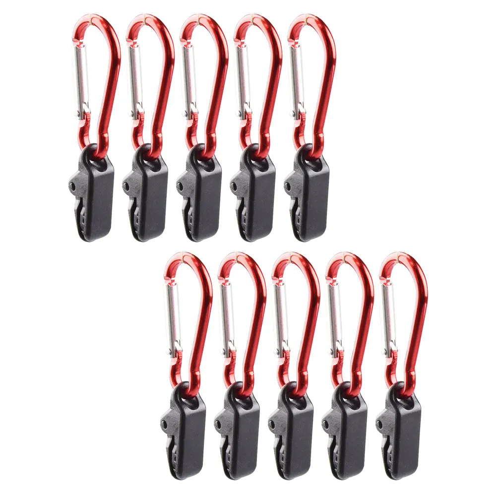

10pcs Tent Clips Heavy Duty Plastic Crocodile Clamps Carabiner Camping BBQ Tarp Awning Outdoor Gear Small Size Strong Grip Tent