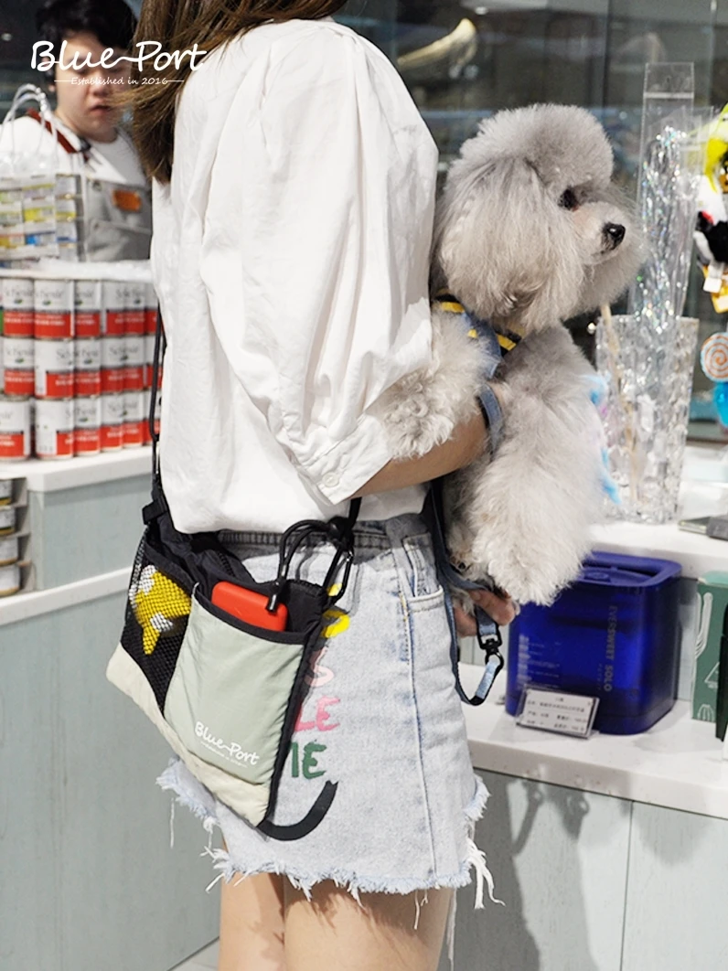 Blueport-bandolera portátil de Color macarrón para perros que caminan, mochila de viaje para mascotas, mochila ligera y moderna