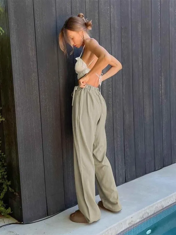 

Свободные брюки с высокой талией, прямого кроя, в пол, в готическом стиле, повседневные, для женщин, из полиэстера, подходят для беременных