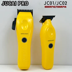 JUCAI PRO JC01 JC02 8000RPM Professional Hair Clipper DLC FADE Blade 7200RPM Salon Trimmer for Man Barber Shop 4500mAh Battery
