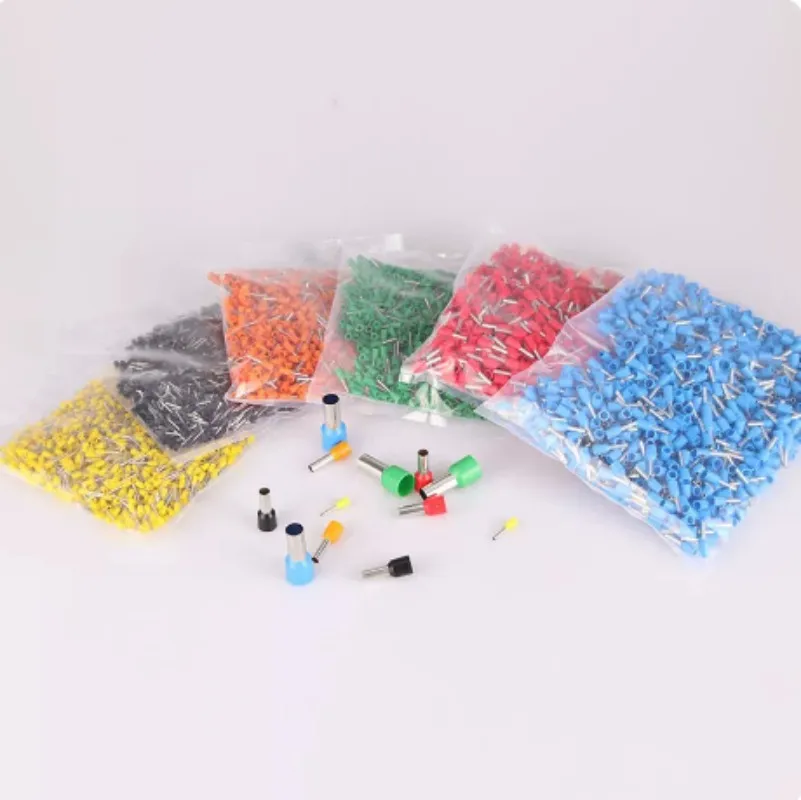 1000pcs Copper Crimp Connector Insulated Cord End Terminal Crimp E0508 E1008 E1508 E7508 E2508 Terminal Wire Connector