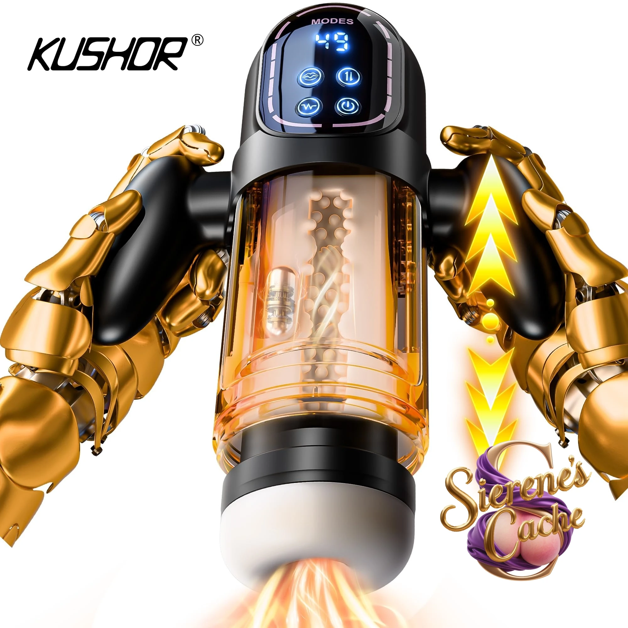 SCAutomatic Thrusting Sucking Male Masturbator Blowjob Masturbation With Handle LCD Display Penis Pump Stroker Sex Toys For Men