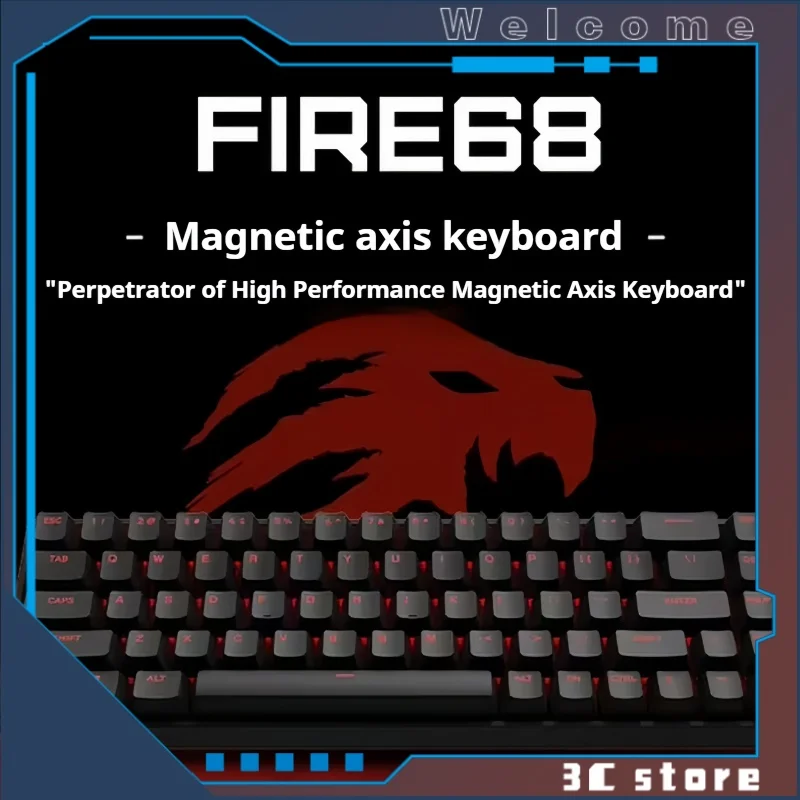 Fire68 Ultra Gaming Magnetic Axis Keyboard Wired Rgb Backlight Jiadalong Axis 8khz 68 Key Array Pbt  E-Sports Gaming Keyboard