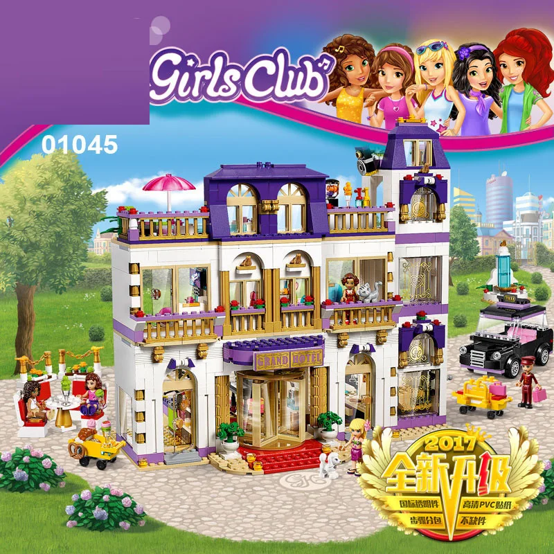 

01045 1676Pcs Girls Series The Heartlake Grand Hotel Set 41101 Children Eucational Building Block Brick Toy Model Gift