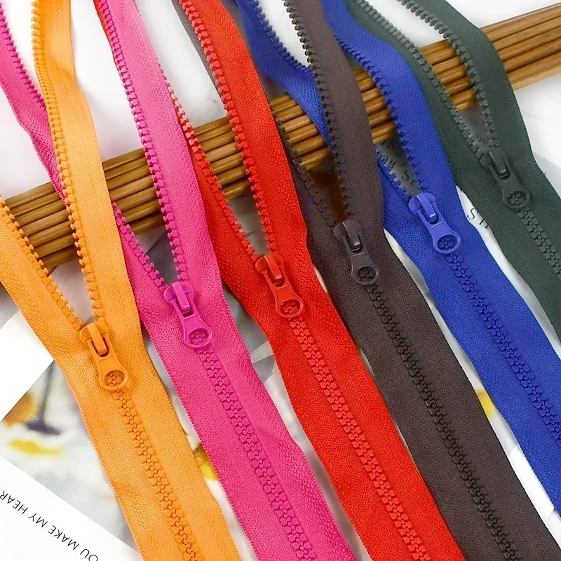 3Pcs Meetee 40-120cm 5# Resin Zipper Open-End Auto Lock Zip for Jacket DIY Garment Sewing Zips Bag Coat Zippers Accessories