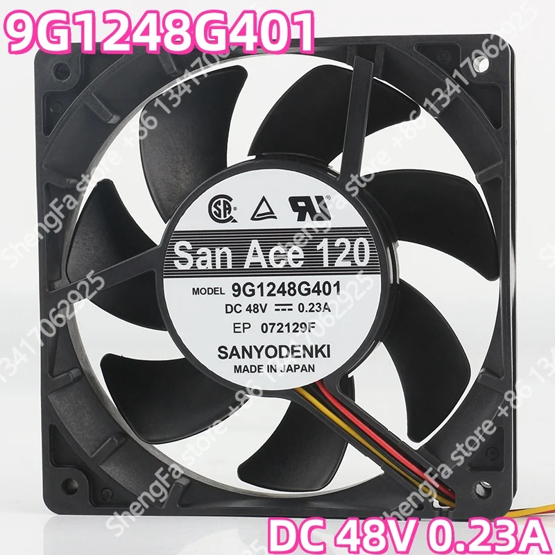 cooling fan Sanyo DC 48V 0.23A 12025 12CM 120X120X25MM Medical instrument Frequency converter silent 9G1248G401