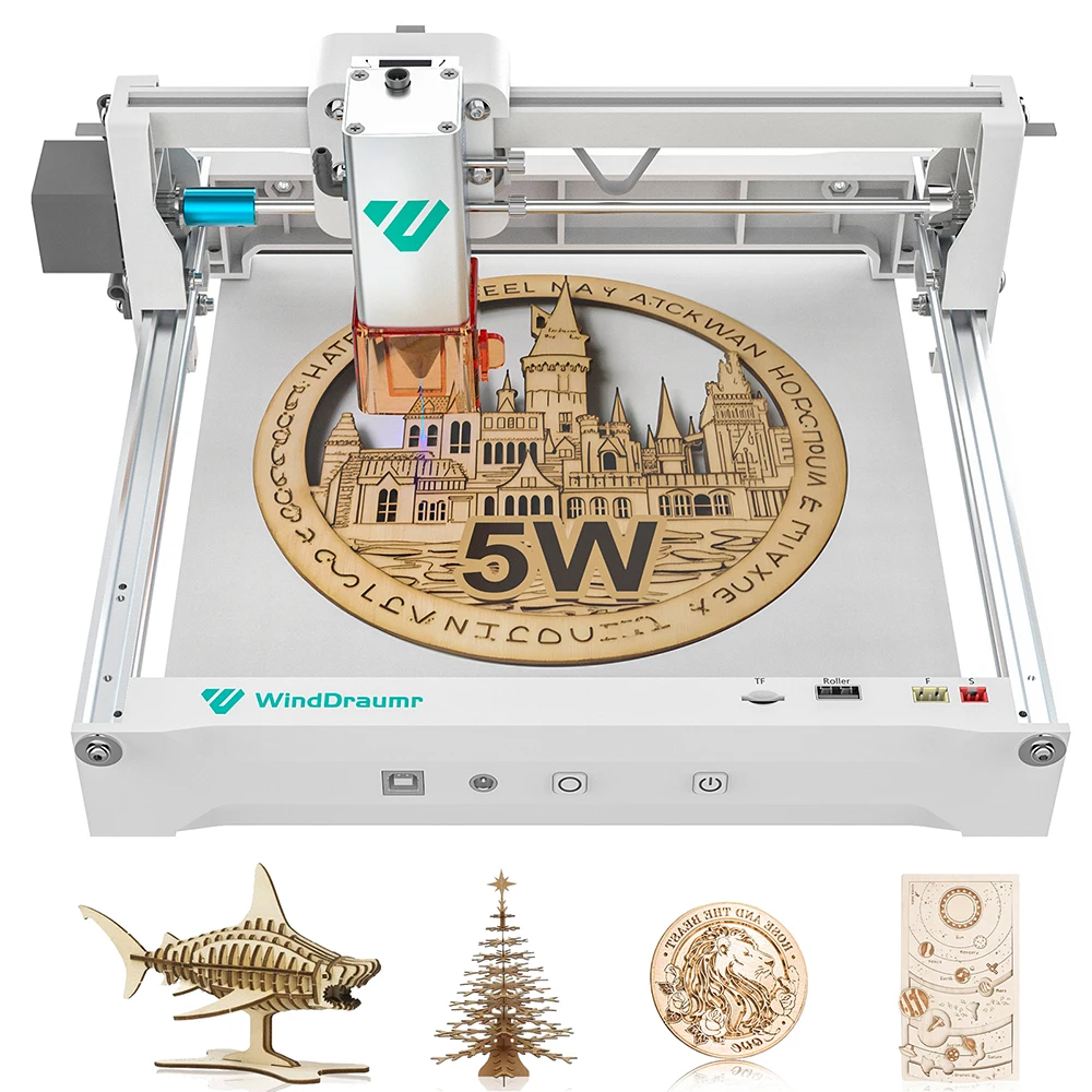 

WindDraumr P1 Pro Laser Engraver 5W Portable Laser Engraving Machine For Cutting Wood Painted Metal Acrylic Leather CNC Machine