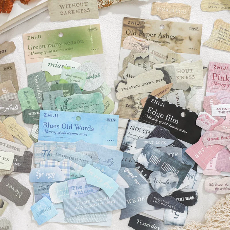 

Mr Paper 75 шт./пакет память старые мечты серии текстовые тематические наклейки справочник материал наклейки DIY фоторамка скрапбук дневник