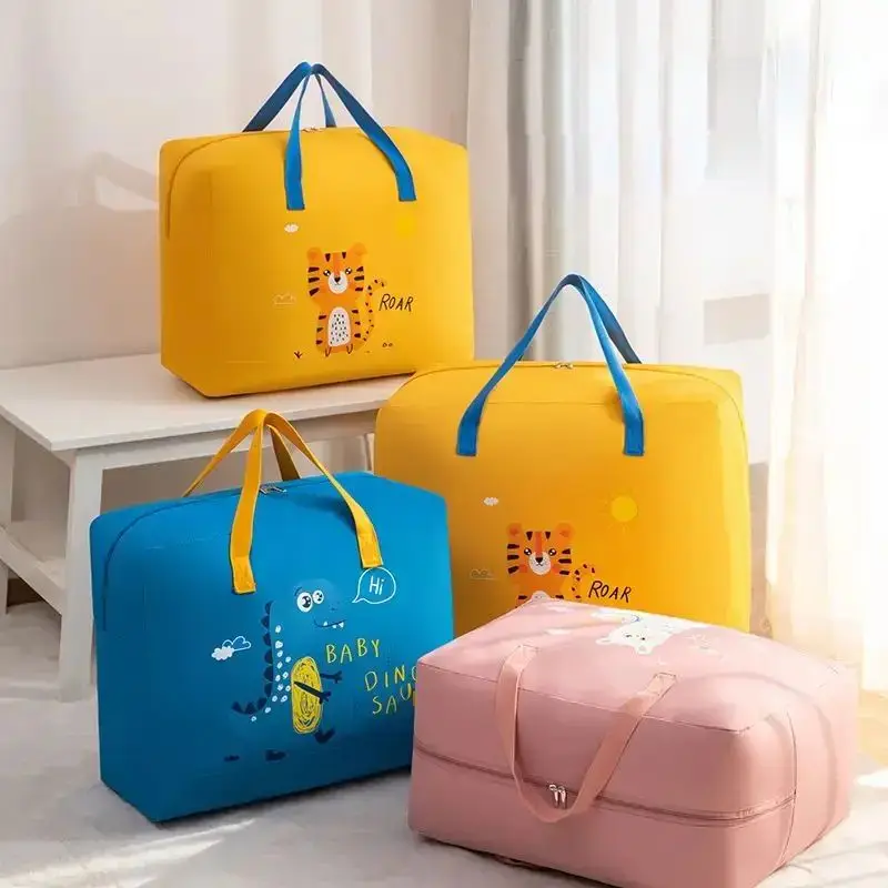 Cartoon Quilt Storage Bag Mobile Packaging Bag Non woven Student Quilt Storage Bag Large Capacity Portable
