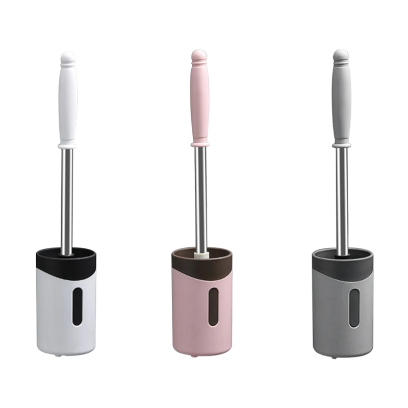

Toilet Brush Soft Non-Slip Cleaning Brush Wall Hanging Super Decontamination Bathroom Cleaning Tool Gray Durable Easy To Use