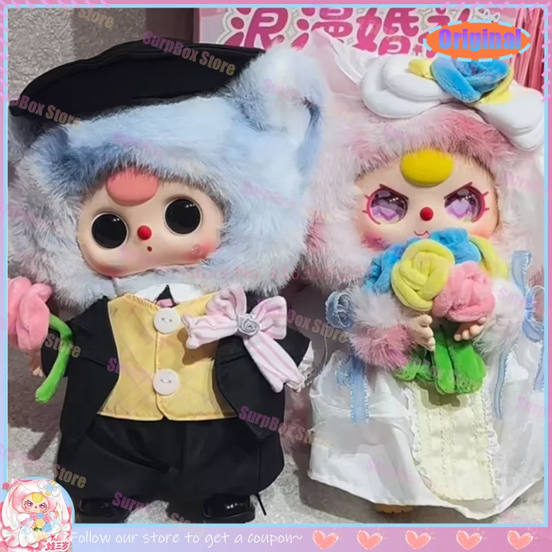 

New Baby Three 400% Romantic Wedding Series Kawaii Doll Blind Box Figure Toy Girls Collectible Valentine's Day Gift Mystery