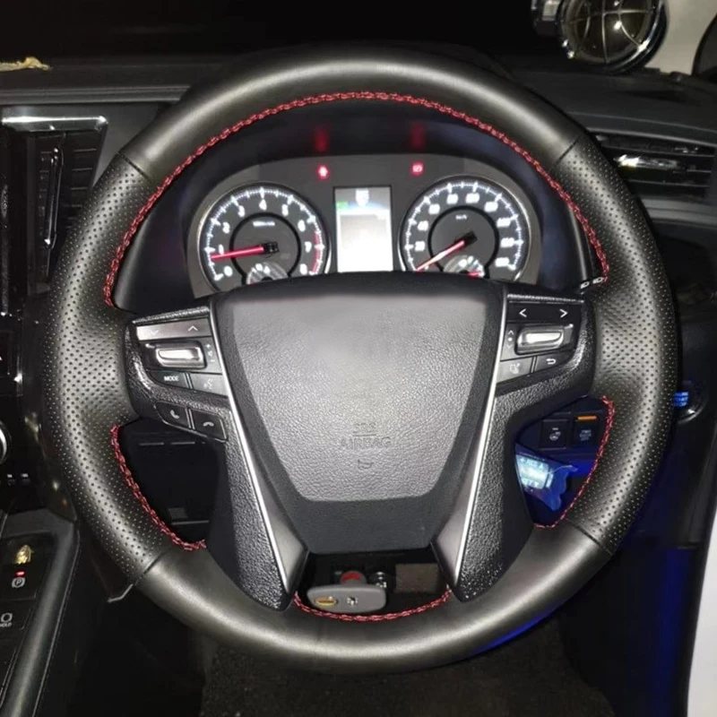 Braiding on The Steering Wheel For Toyota Alphard Vellfire steering wheel 30 Series 2016-2022 Year Tuning Car Hand-sewing Cover
