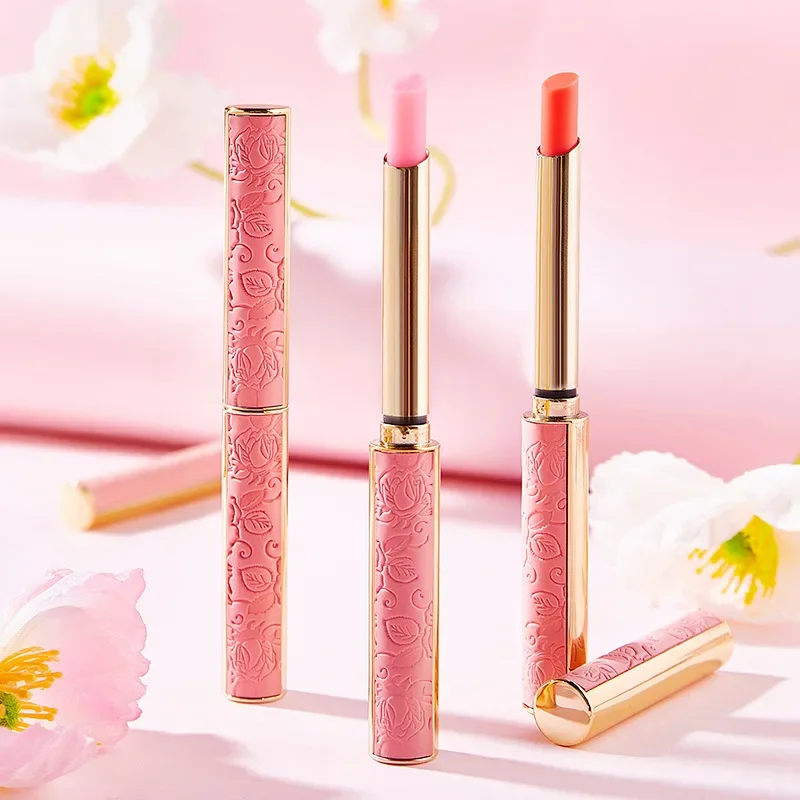 1pc Honig Pfirsich Lippenstift lang anhaltende feuchtigkeit spendende Lippen balsam Temperatur änderung Farbe Lippenstifte Anti-Trocknung Hydratation Lippen Make-up