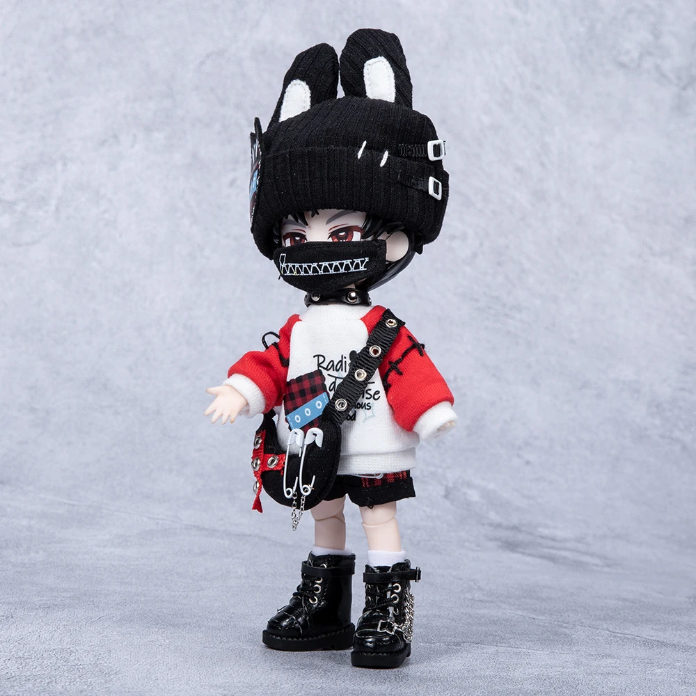 ชุดกระต่ายสไตล์ดาร์คสำหรับตุ๊กตา Ob11, Molly, Obitsu 11, 1/12 Bjd