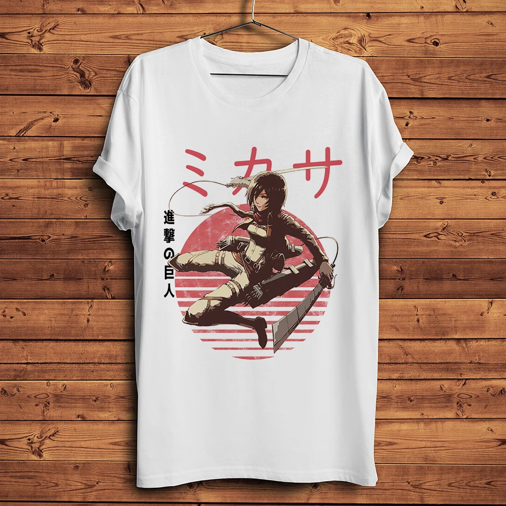 Camiseta divertida de Anime Mikasa Ackerman para hombre, camisa de manga AOT, informal, de diario, Unisex, Shingeki no Kyojin