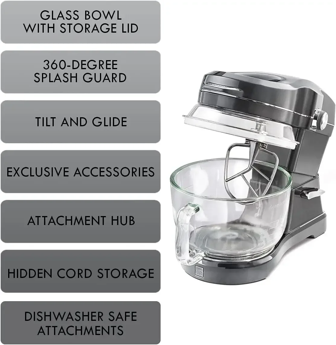 Kenmore Elite Ovation Stand Mixer 5 Qt 10-Speed Motor Revolutionary Pour-In Top Tilt Head Beater Whisk Dough Hook Planetary