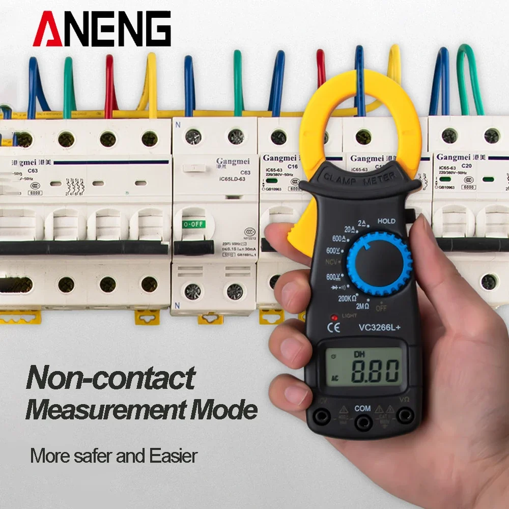 Aneng Elektrische Stroom Testervc3266l + 1999 Tellen Digitale Professionele Multimeter Handheld Klem Meter Gelijkstroom Spanning Mete