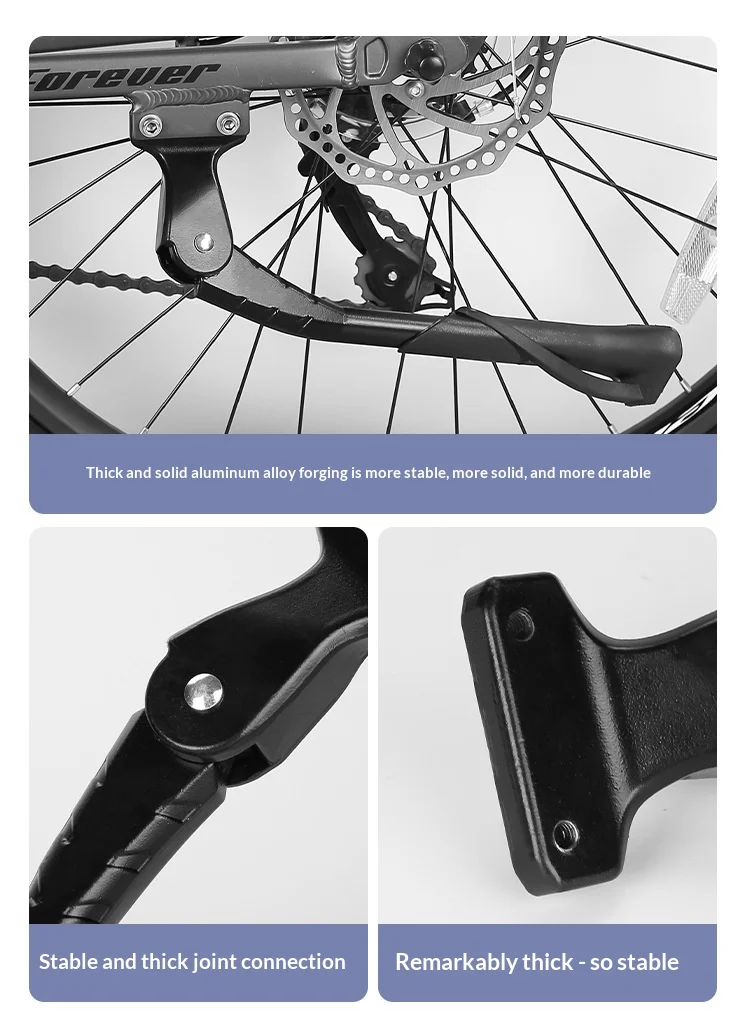 Verstellbarer Fahrradständer aus Aluminiumlegierung, hinten montierter Fahrrad-Seitenständer für MTB, Mountainbike, Rennrad, Fahrradzubehör – Detail 13