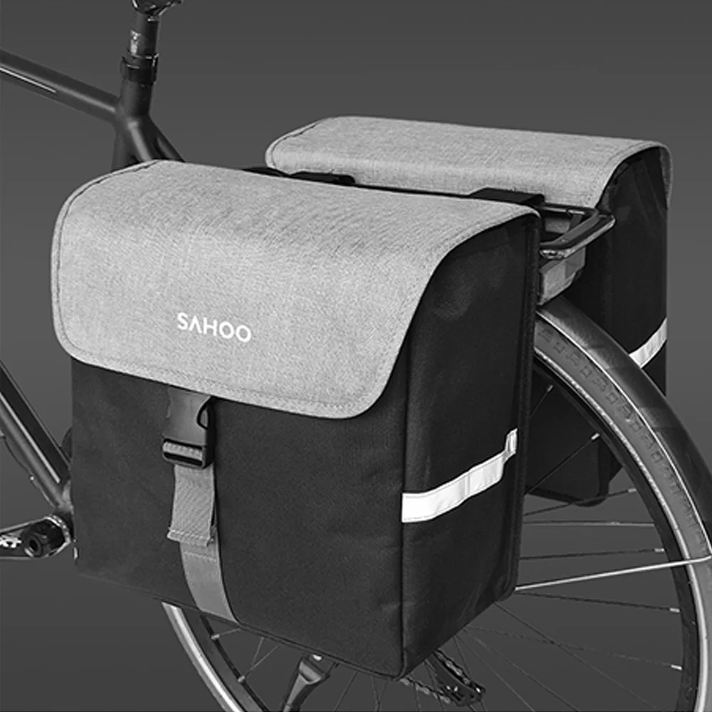 SAHOO Bicycle Side Bag Bike Rear Seat Bag 40L Large Capacity Bicycle Rear Rack Bag Bike Pannier for Cycling Traveling Commuting