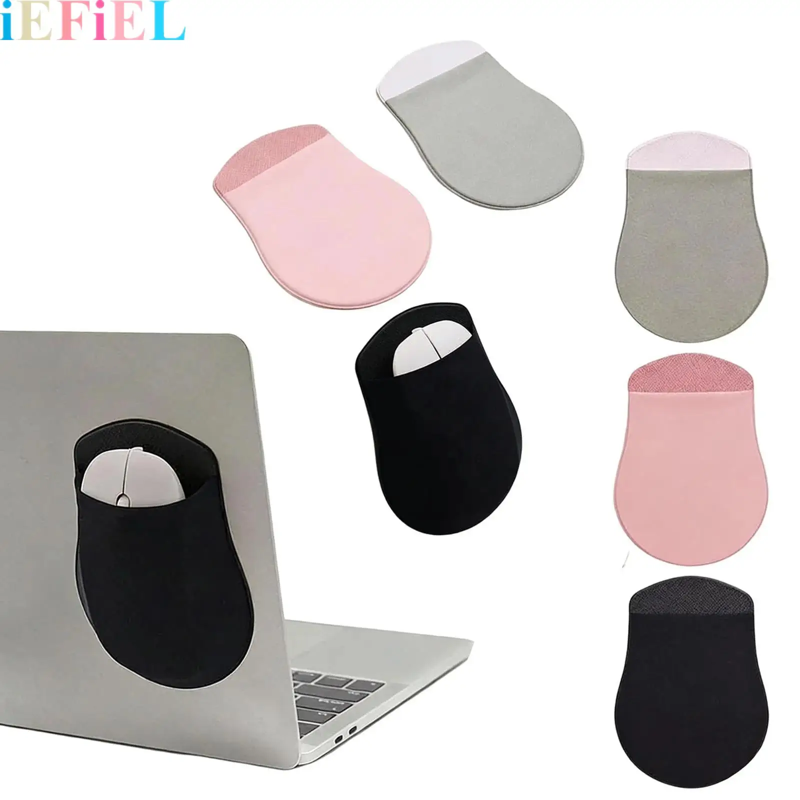 

Reusable Self-adhesive Storage Bag Laptop Mouse Pouch Wireless Mouse Storage Bag for Home Office Cafe