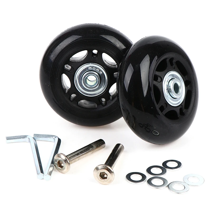 Ruedas de repuesto para maletas, ejes de reparación de maletas de lujo, color negro con tornillo, herramienta de bricolaje, OD 68mm, 2 unidades por juego