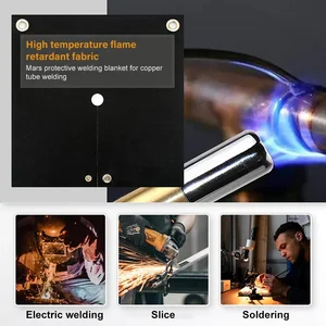 Fiberglas -Wärmeschweißkissen, Flammschutzmittel, Sicherheitsausrüstung, Öffnungsform, 1PC, 300 x 300 mm 10 Hauptverkaufsschweißen Schwarz - №9