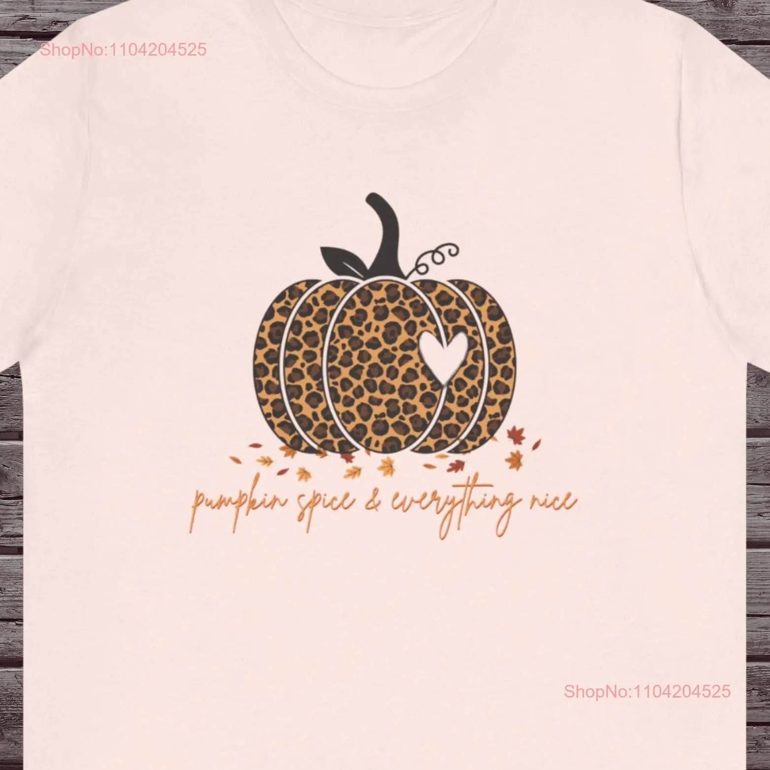 Pumpkin Spice Everything Nice Essential Autumn T Shirt Fall Fashion Cute Cheetah Print Patch PSL Coffee Lover