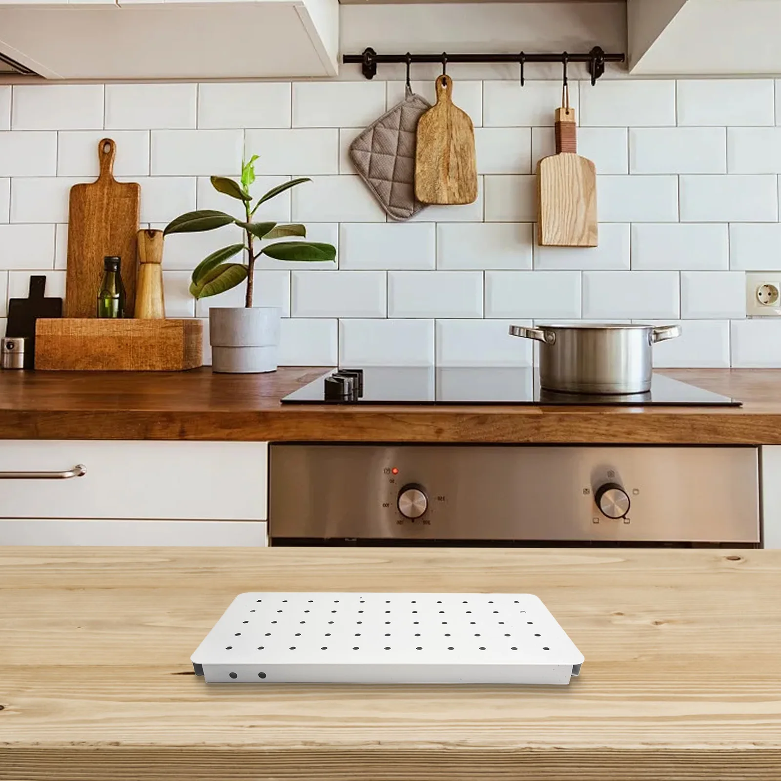 Modern Pegboard for Efficient Home Organization, Simple Mounting, Storage Solution, White/Black 14 2 x 7 1 x 0 8