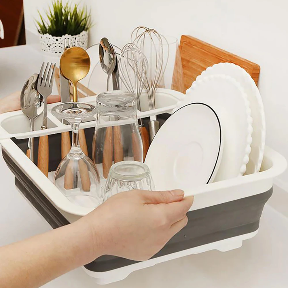 

Storage rack camping car dish rack storage rack foldable drainage bowl cutlery board drying rack car home RV yacht kitchen stora