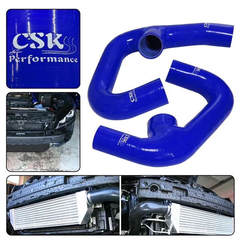 

Черные/синие/красные силиконовые шланги с двойным интеркулером подходят для VW Golf R GTI 2.0T MK7 2015-2021 Audi S3 8V