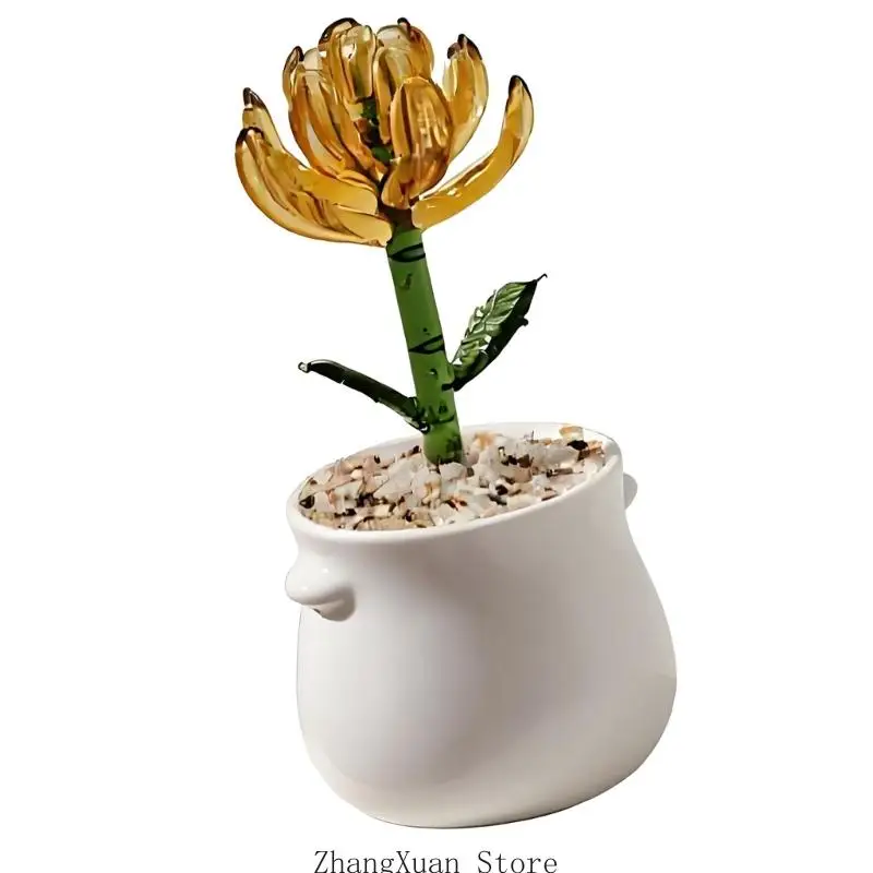 Künstliche Blumendekoration mit weißem Topf für die Präsentation Eingangstisch, 3 x – Detail 4