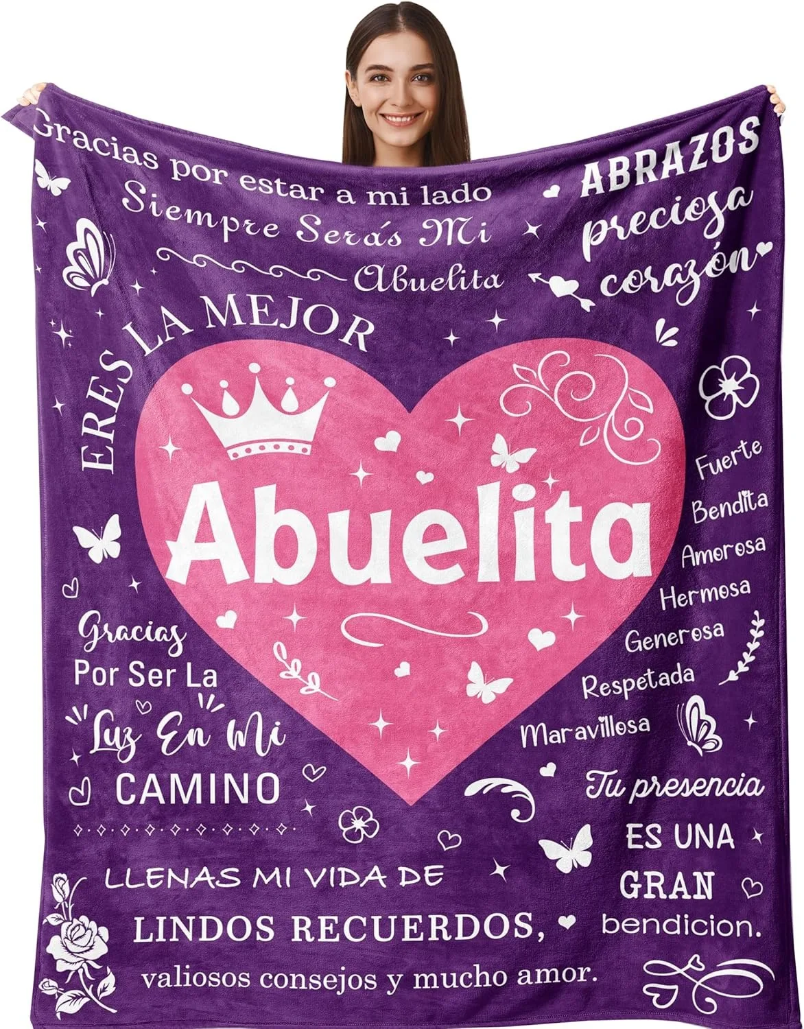 هدايا الجدة باللغة الإسبانية أبويلا هدايا أبويليتا بطانية لمهرجان الجدة هدايا عيد الميلاد Regalos para Abuela/Abuelita رمي #1