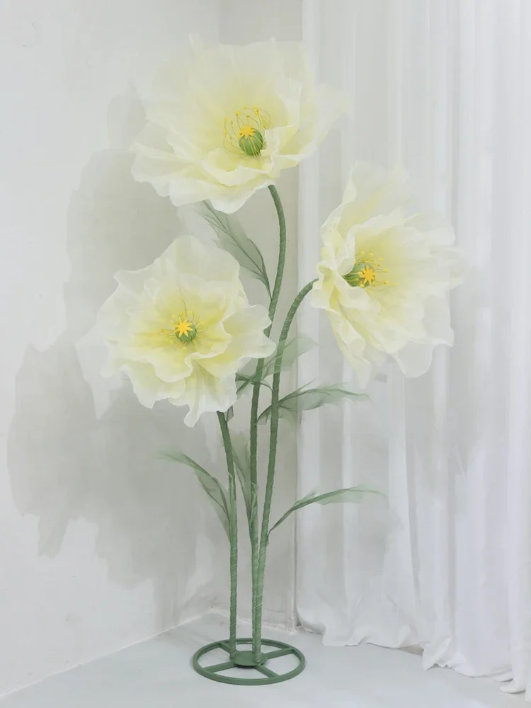 180 cm Zijden Klaproos Kunstbloemen Bruiloft Decoratie Bruiloft Weg Lood Bloem Etalage Party Garden Home Decoratie