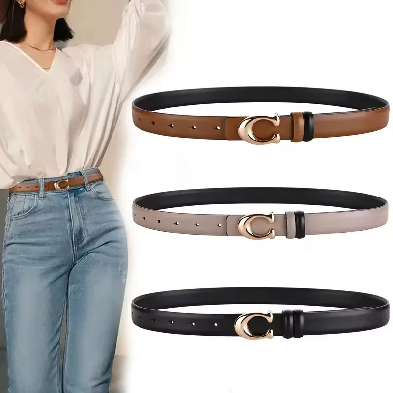 

2025 New Women's Belt Adult Luxury Brand Women's Jeans Belt Women's Fashion Versatile Decorative Leather Belt Autumn/Winter
