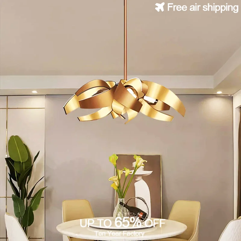 

Decorative Dimmable LED Gold Black Iron Hanging Chandelier Modern American Style for Dining Room Ceiling Light