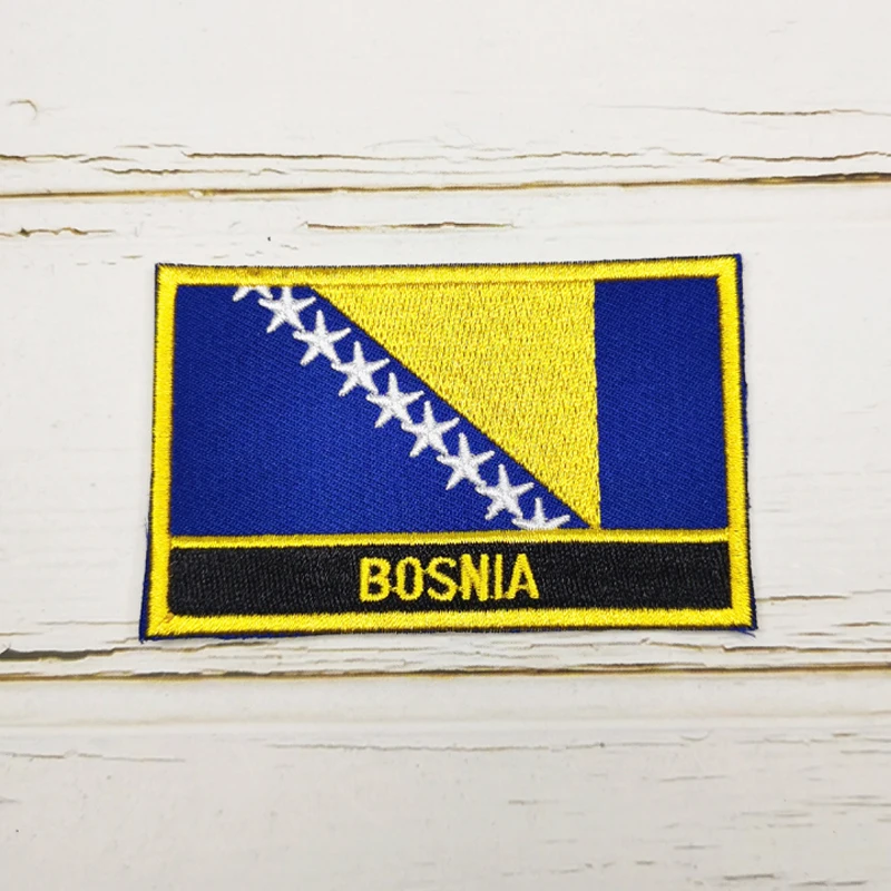 National Flag Square Embroidery Patch Badge 8*5cm ALBANIA ARMENIA BELARUS BELGIUM BULGARIA BRAZIL CAMEROON CANADA CAMBODIA