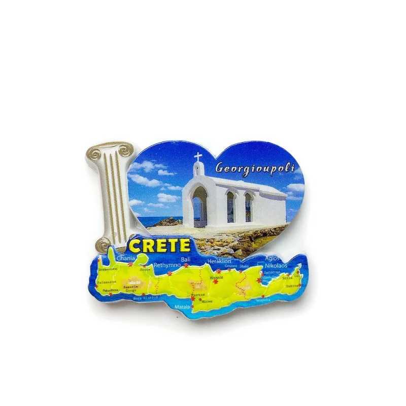

Crete Cultural Tourism Souvenir Heart Shape3d3D Home Dormitory Magnetic Fridge Magnets Decorations