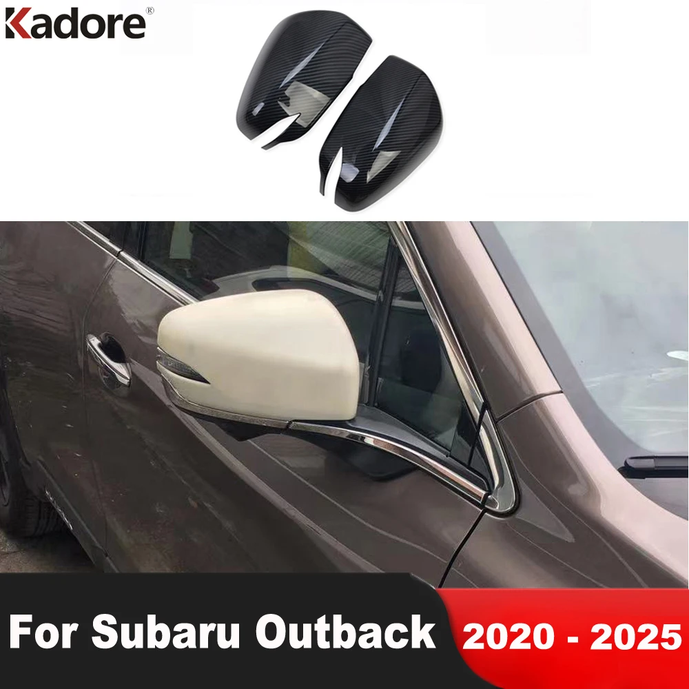 Rearview Mirror Cover Trim For Subaru Outback 2020-2022 2023 2024 2025 Carbon Fiber Car Side Mirrors Cap Frame Accessories - view 2