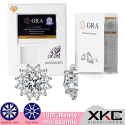 1.00 ct carbonaceous silica pure silver earrings lady fashion sunflower earrings not allergic