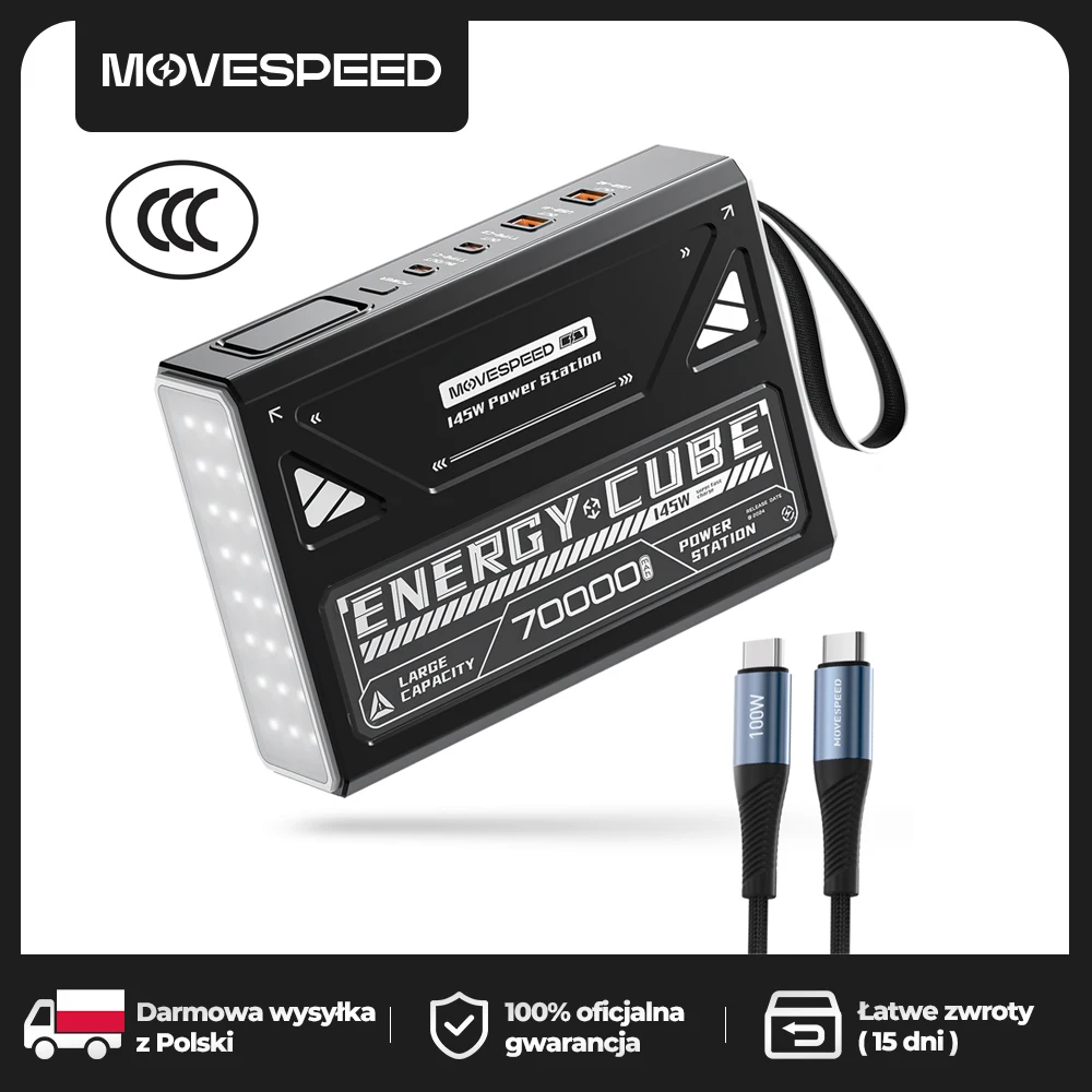 MOVESPEED Z70 Pro Max 140W Power Bank 70000mAh Snel opladen Externe batterij voor MacBook Laptop Outdoor Camping Power Station