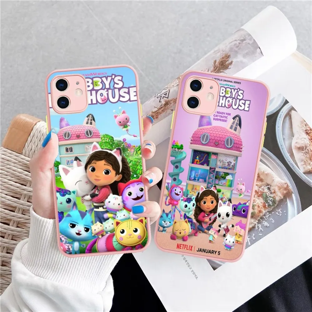 

Gabbys-Dollhouse Phone Case for iPhone 14 11 12 13 Mini Pro Max 8 7 Plus X XR XS MAX Translucent Matte Cover