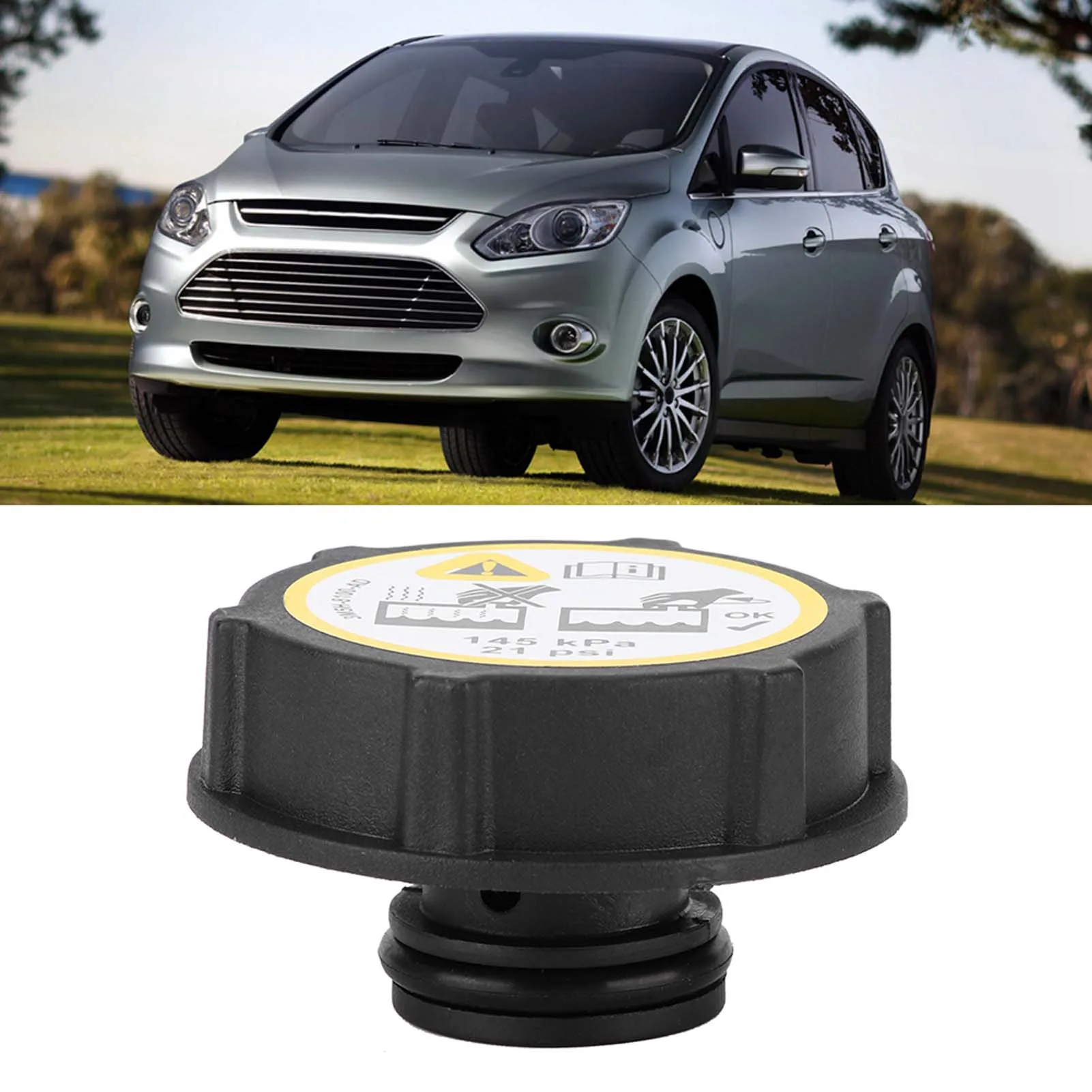 3M5H-8100-AD Car Auto Coolant Expansion Water Tank Cap Replacement for Ford Focus Mazda 3 Transit Fiesta C-Max Mondeo