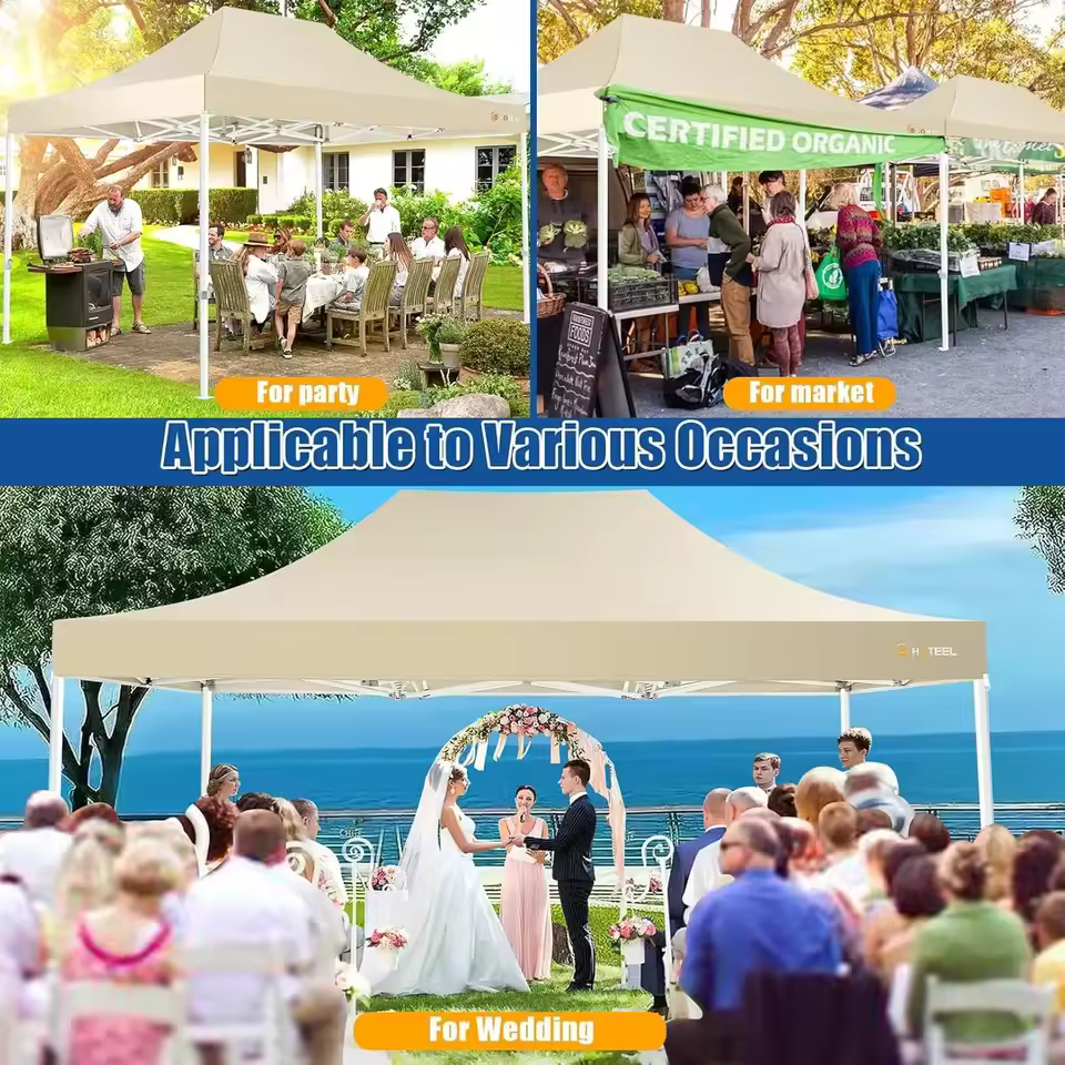 10x15 Pop up Canopy Tent for Parties, Heavy Duty Easy Setup Tent Without Sidewalls, Outdoor Commercial Instant Gazebo Wedding - AliExpress
