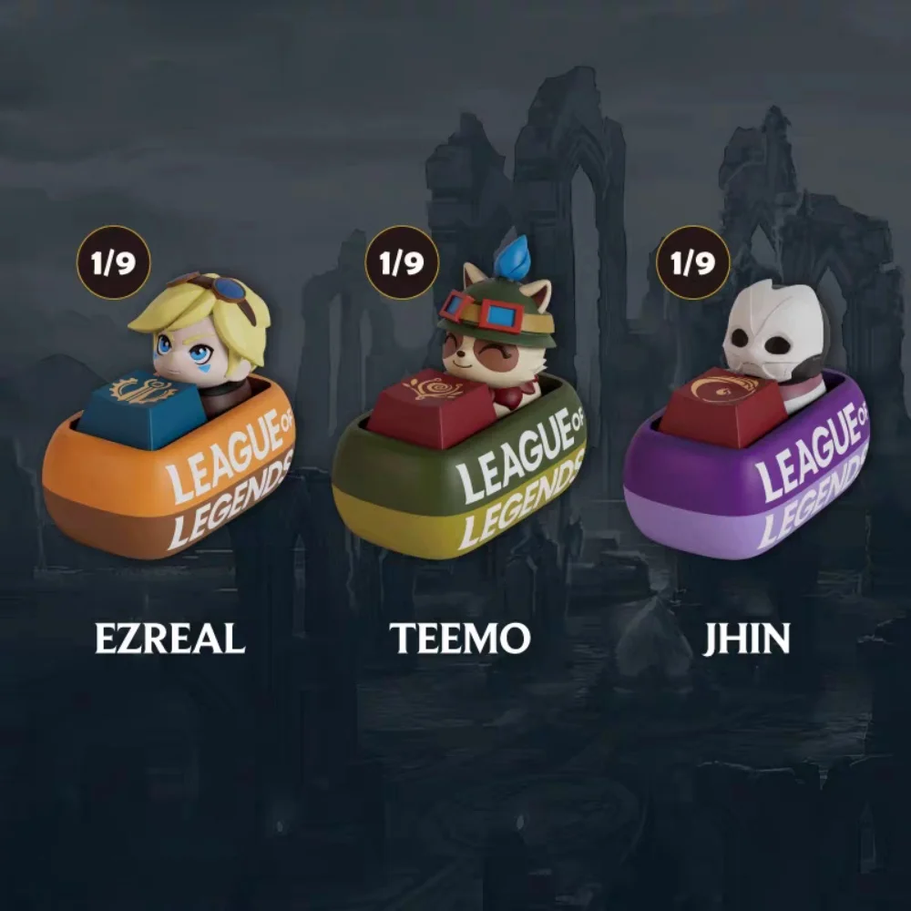 정품 리그 오브 레전드 키캡 만화 야스오 세라핀 티모 아리 기계식 키보드 키 DIY 교체 키캡 소녀 선물