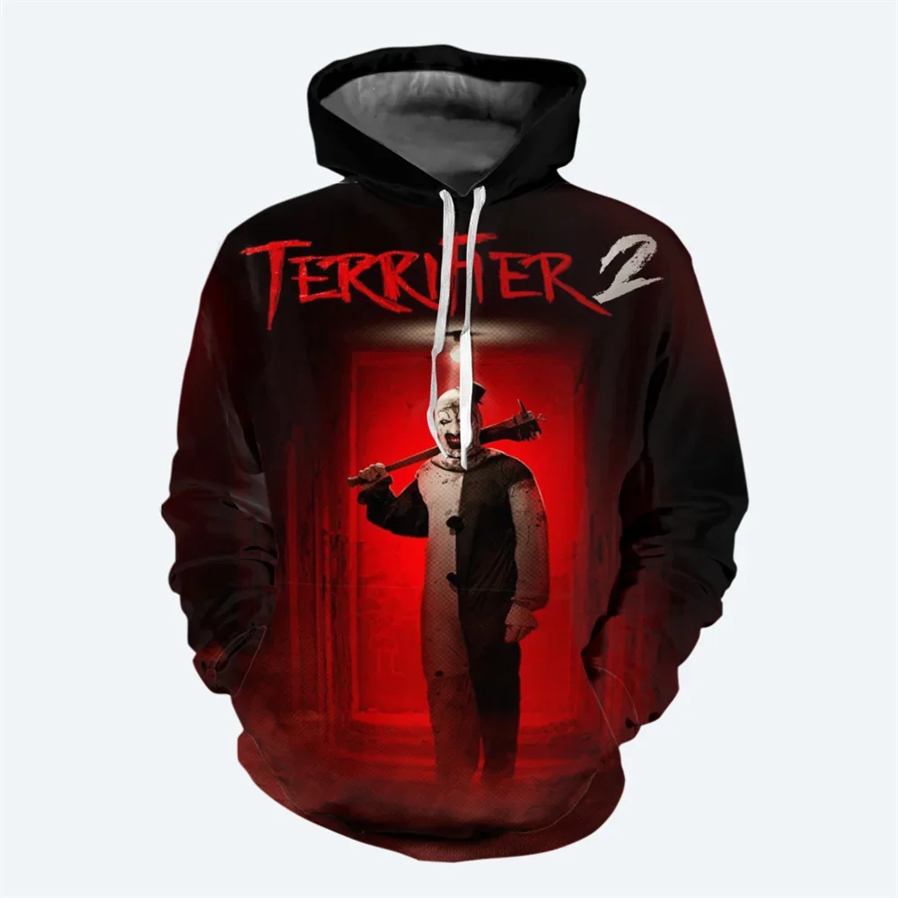 2024 Classic Horror Movie Terrifier Killer Hoodies Sweatshirt 3D Print Men Women Tracksuit Boy Coat Fashion Kid Hoodie Pullover